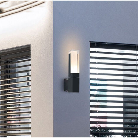 AUTRUCKER Applique murale extérieure LED pour cour, applique murale acrylique pour escalier, 86-265 V, une tête - 7 W, lumière blanche 6000 K