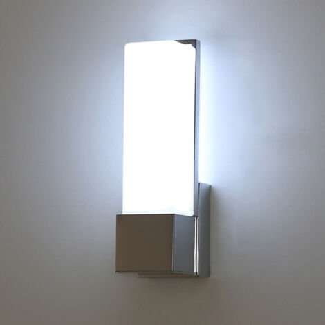 AUTRUCKER Applique murale extérieure moderne câblée, projecteur mural LED minimaliste moderne, tête unique, argentée - 7W, lumière blanche.