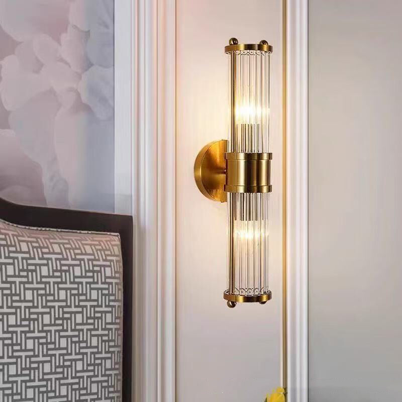 AUTRUCKER Applique murale rétro en cristal, éclairage d'ambiance moderne, luminaire décoratif à double tête, ampoule non incluse, 220 V, culot E14