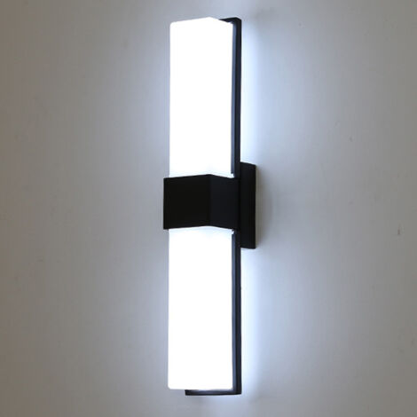 AUTRUCKER Applique murale moderne pour coiffeuse, luminaire de salle de bain, double tête, noir - 14W, lumière blanche.