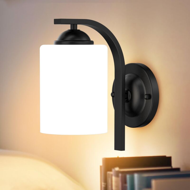 AUTRUCKER Applique murale pour dressing, abat-jour en verre, LED, verre dépoli, ampoule non incluse, 85-265 V, culot E27
