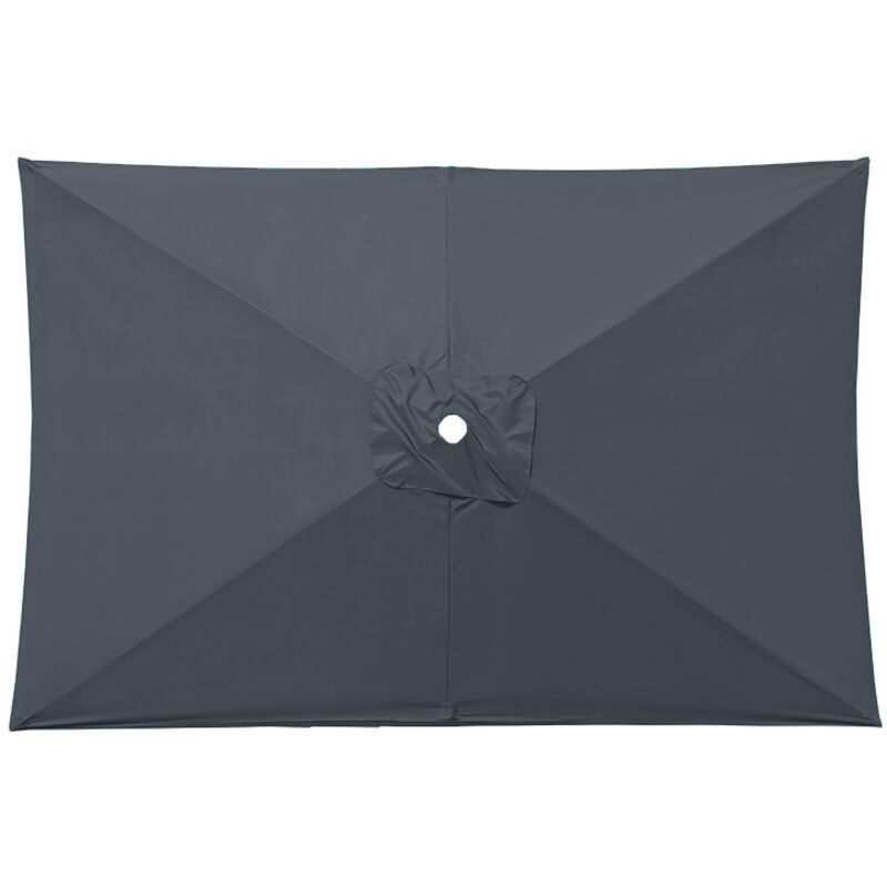 AUTRUCKER Bâche de rechange pour parasol rectangulaire, toile de rechange imperméable, grise, 2 x 3 mètres