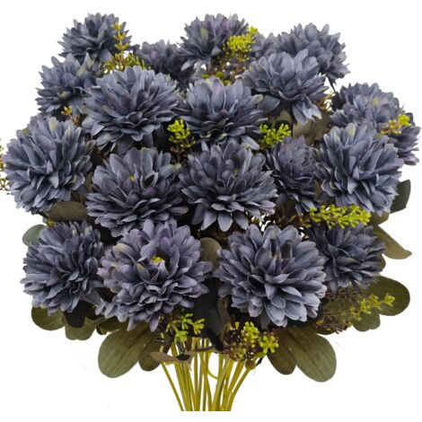 AUTRUCKER Deux bouquets de chrysanthèmes artificiels, une composition florale décorative polyvalente, idéale pour les bouquets de mariée et parfaite pour décorer les salons et les salles à manger