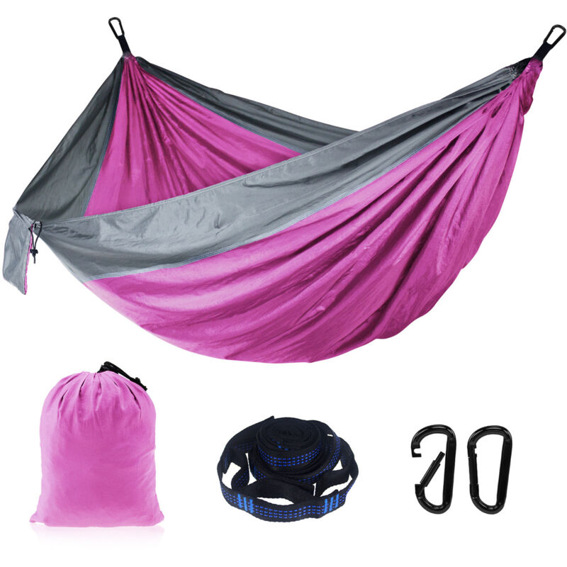 AUTRUCKER Hamac portable de 270 x 140 cm, accessoires inclus, supportant une charge maximale de 300 kg, idéal pour le jardinage et le camping -04