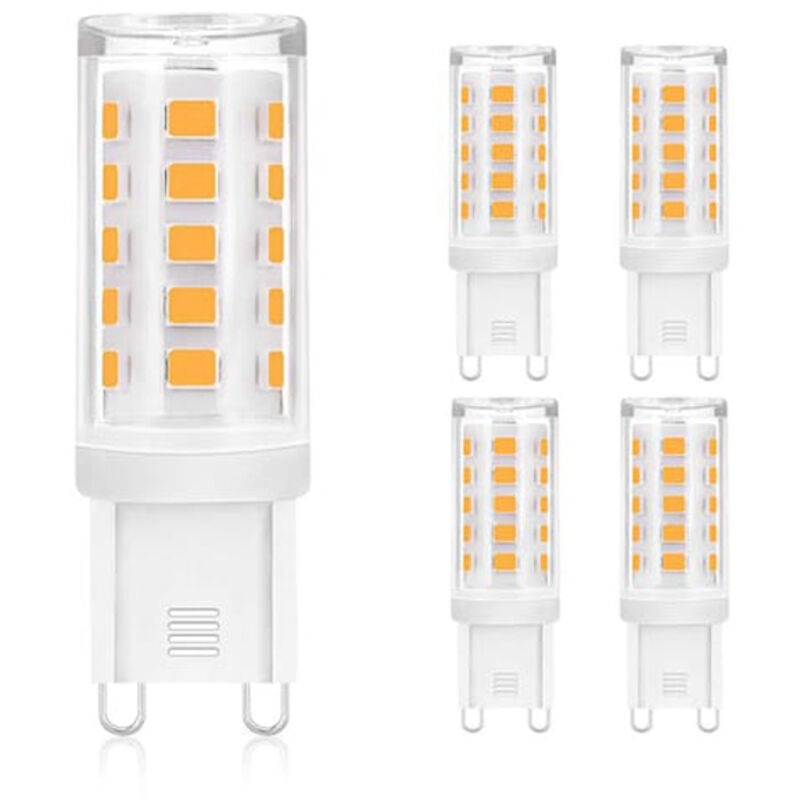 AUTRUCKER Lot de 5 ampoules LED de remplacement pour source lumineuse G9, mèches économes en énergie et durables, lumière blanche, 15,5 x 52 mm