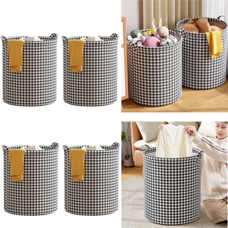 AUTRUCKER Lot de 4 grands paniers de rangement imperméables, paniers à linge pour vêtements et jouets, 40 x 57 cm