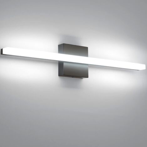 AUTRUCKER Luminaire moderne à LED pour salle de bain, éclairage pour meuble-miroir, noir, 60 cm, 12 W, lumière chaude.
