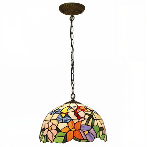 AUTRUCKER Pendelleuchte mit größerem Durchmesser (30 cm) und Kette, Modell Pedrera aus der Tiffany-Serie