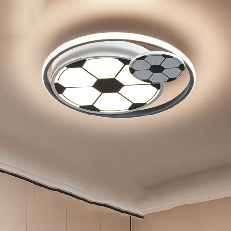 AUTRUCKER Plafonnier LED moderne, plafonnier pour chambre d'enfant, lampe décorative en forme de ballon de football, 42 cm, lumière blanche