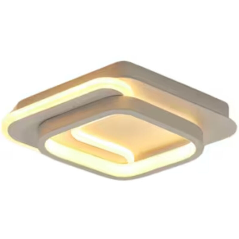 AUTRUCKER Plafonnier LED moderne, plafonnier acrylique, applique murale pour hall d'entrée, carré, blanc, trois niveaux de gradation