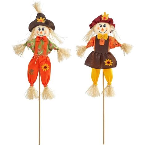 Autumn Garden Scarecrow Outdoor Harvest Fall Decoration Friendly Halloween Scarecrow Ornament 90cm