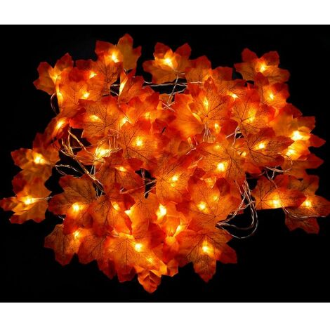Autumn Lights Autumn Home Decorations, Total 19.6ft 60 LEDs [Pack of 2] Illuminated Autumn Garland, Autumn Leaves, Indoor and Outdoor Decor, Autumn Wreath Decor for Garden Supplies Thanksgiving Day