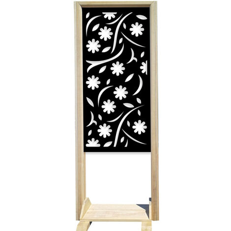 AUTUMN - Separè - Paravento modulabile - 70x190cm - in Legno e PVC  Nero