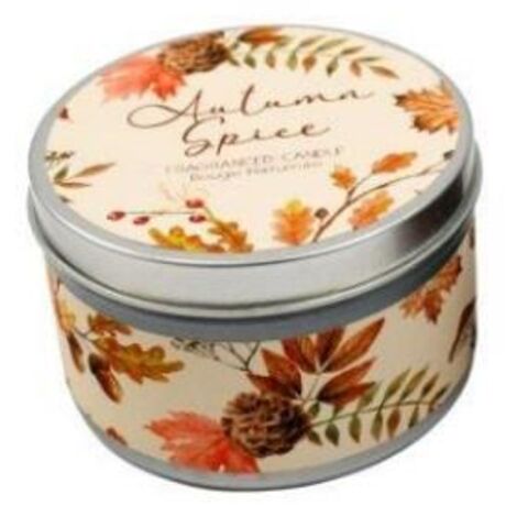 Autumn Spice Tin Candle Cinnamon, Clove, Nutmeg Vanilla Scent Fall Candle Cosy Home Decor Seasonal Display decoration