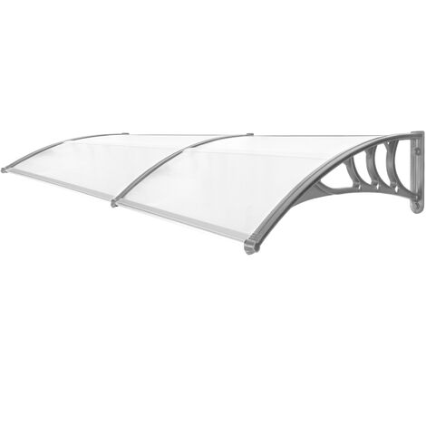 Auvent 200 x 80 cm pour portes et fenêtres en gris