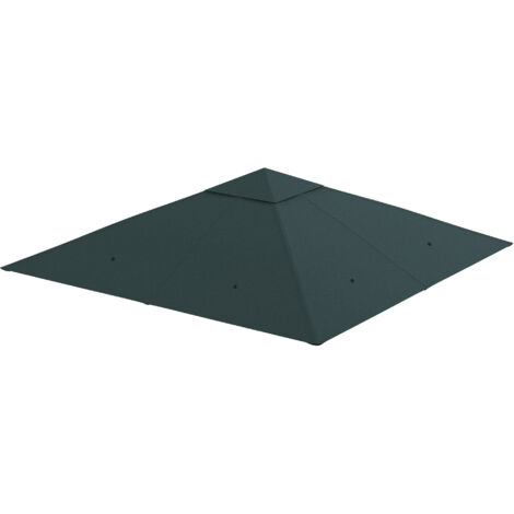Auvent 3x3 m pour Gazebo en Polyester Gris avec 8 Évents de Ventilation
