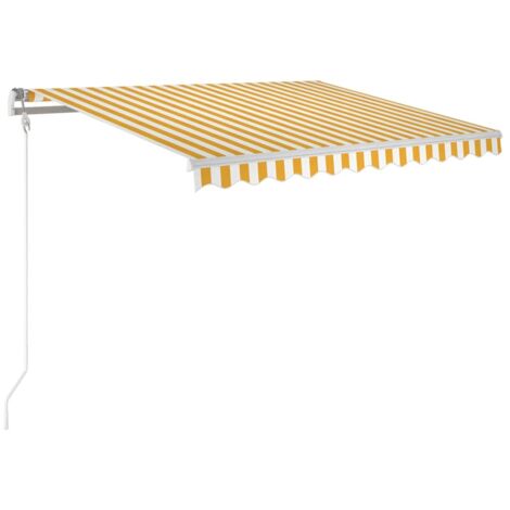 Auvent automatique capteur de vent/LED 350x250cm Jaune et blanc