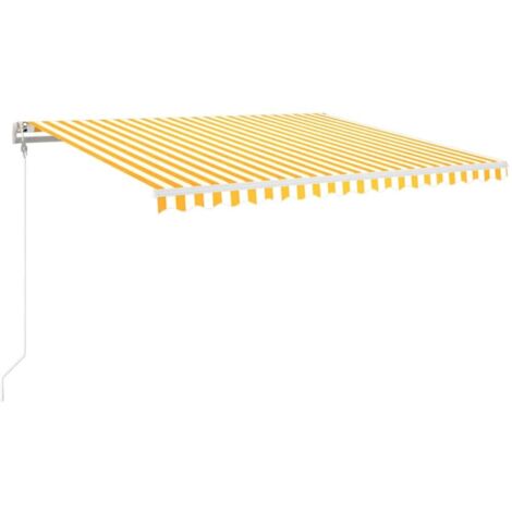 Auvent automatique capteur de vent/LED 400x350cm Jaune et blanc