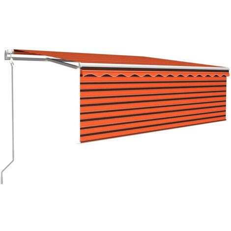 Auvent automatique rétractable avec store 4x3m Orange et marron