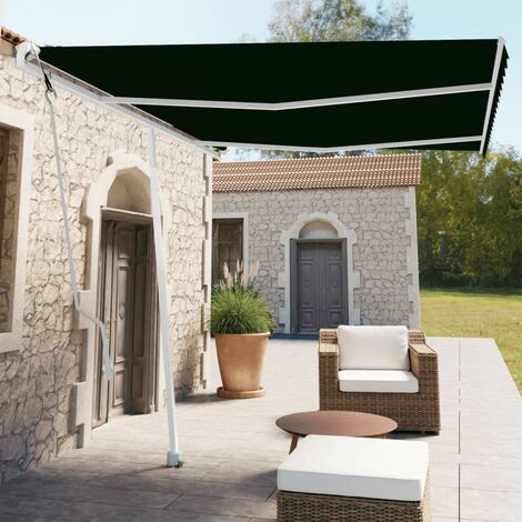 Auvent automatique sur pied | Store Banne Marquise 350x250 cm Anthracite 47041 - Anthracite