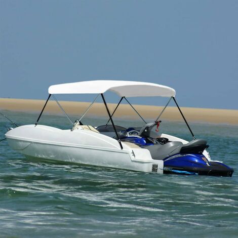 Auvent bimini a 2 arceaux Blanc 180x150x110 cm