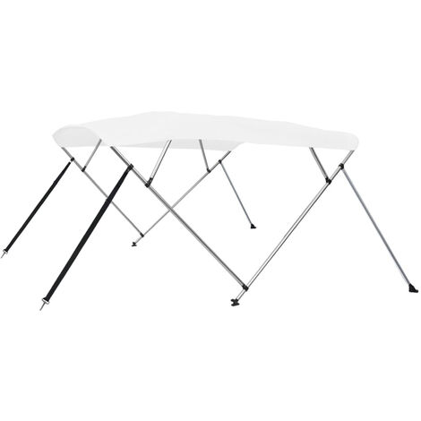 Auvent Bimini a 4 arceaux Blanc 243x180x137 cm
