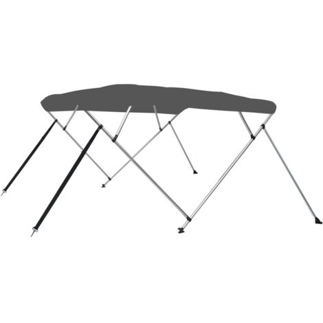 Auvent bimini à 4 arceaux pour Bateau - Bâche pour Bateau Anthracite 243x196x137 cm BV486566 - BonneVie