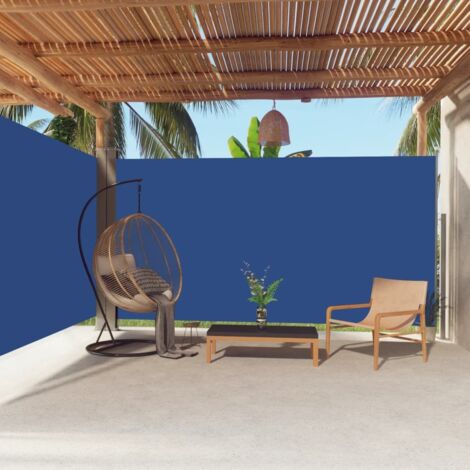 Auvent de Balcon Anti-Soleil - latéral rétractable - Auvent de jardin terrasse bistro - Bleu 200x600 cm Chic-797790