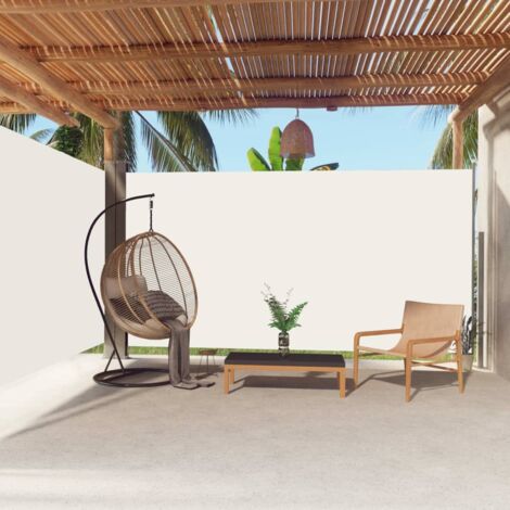 Auvent de Balcon Anti-Soleil - latéral rétractable - Auvent de jardin terrasse bistro - Crème 200x600 cm Chic-426852