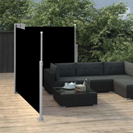 Auvent de Balcon Anti-Soleil - latéral rétractable - Auvent de jardin terrasse bistro - Noir 100 x 600 cm Chic-863125