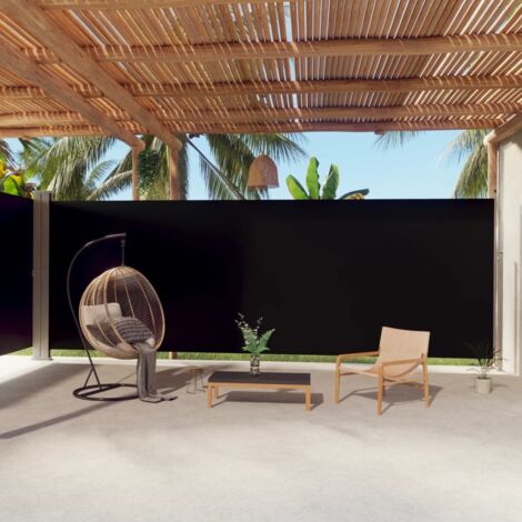 Auvent de Balcon Anti-Soleil - latéral rétractable - Auvent de jardin terrasse bistro - Noir 220x1000 cm Chic-687509