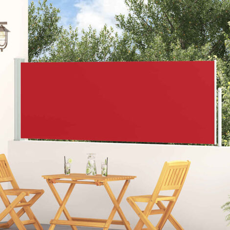Auvent de Balcon Anti-Soleil - latéral rétractable de patio - Auvent de jardin terrasse bistro - 100x300 cm Rouge Chic-146512