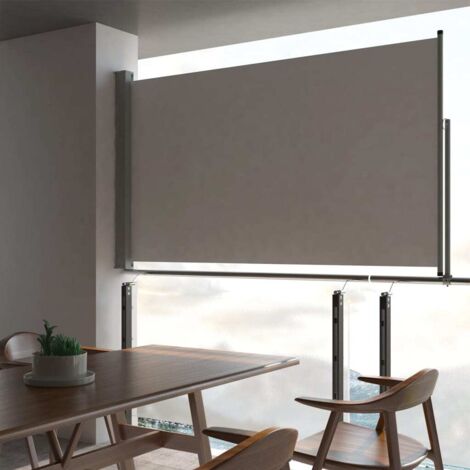 Auvent de Balcon Anti-Soleil - latéral rétractable de patio - Auvent de jardin terrasse bistro - 140 x 300 cm Gris Chic-240226