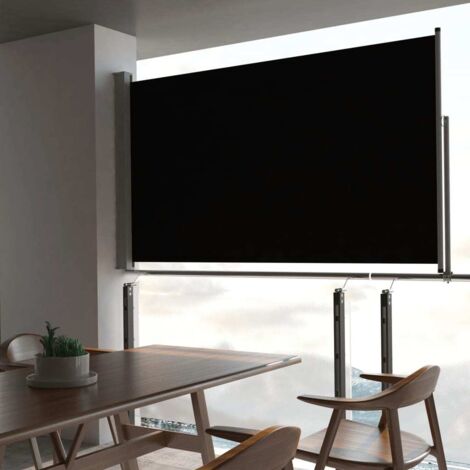 Auvent de Balcon Anti-Soleil - latéral rétractable de patio - Auvent de jardin terrasse bistro - 140 x 300 cm Noir Chic-593697
