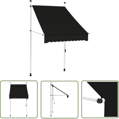 Auvent de Balcon Anti-Soleil - manuel rétractable - Auvent de jardin terrasse bistro - 100 cm Anthracite Chic-834248