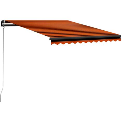 Auvent de Balcon Anti-Soleil - manuel rétractable - Auvent de jardin terrasse bistro - 350x250 cm Orange et marron Chic-620181
