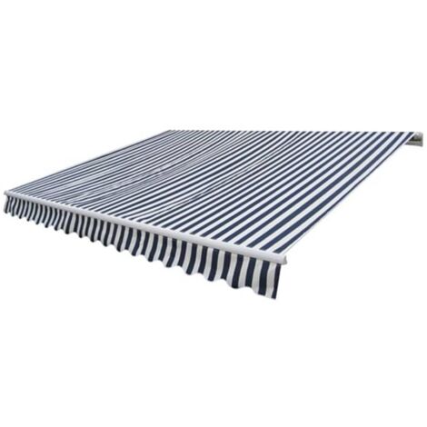 Auvent de Balcon Anti-Soleil - pliable motorisé - Auvent de jardin terrasse bistro - 400 cm Bleu/blanc Chic-267229