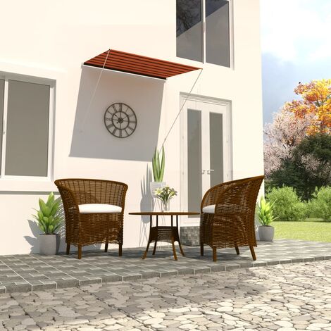 Auvent de Balcon Anti-Soleil - rétractable - Auvent de jardin terrasse bistro - 200x150 cm Orange et marron Chic-279563