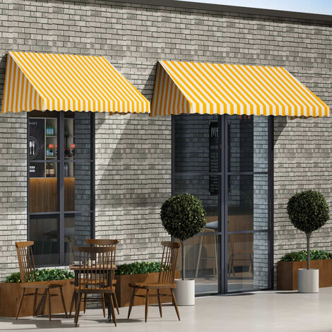 Auvent de bistro | Store Banne Marquise 400x120 cm Orange et blanc 81951 - Orange