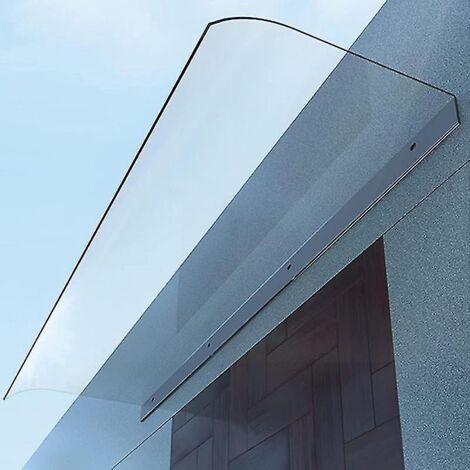 Auvent de fenêtre invisible pour terrasse ou porte d'entrée, auvent transparent résistant au vent et au soleil - 40 x 40 cm - Blanc