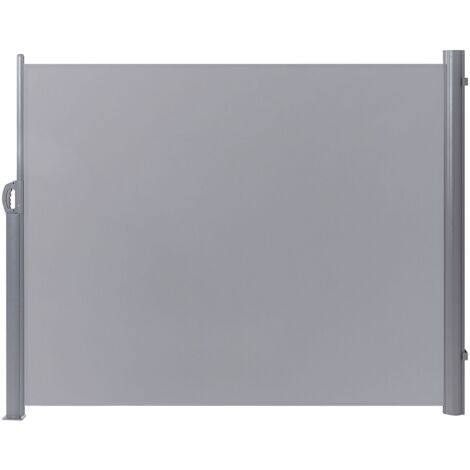 Auvent de Jardin Latéral Rétractable 160 x 300 cm En Polyester Gris Clair Pour Votre Espace Extérieur Jardin ou Terrasse Dorio Beliani