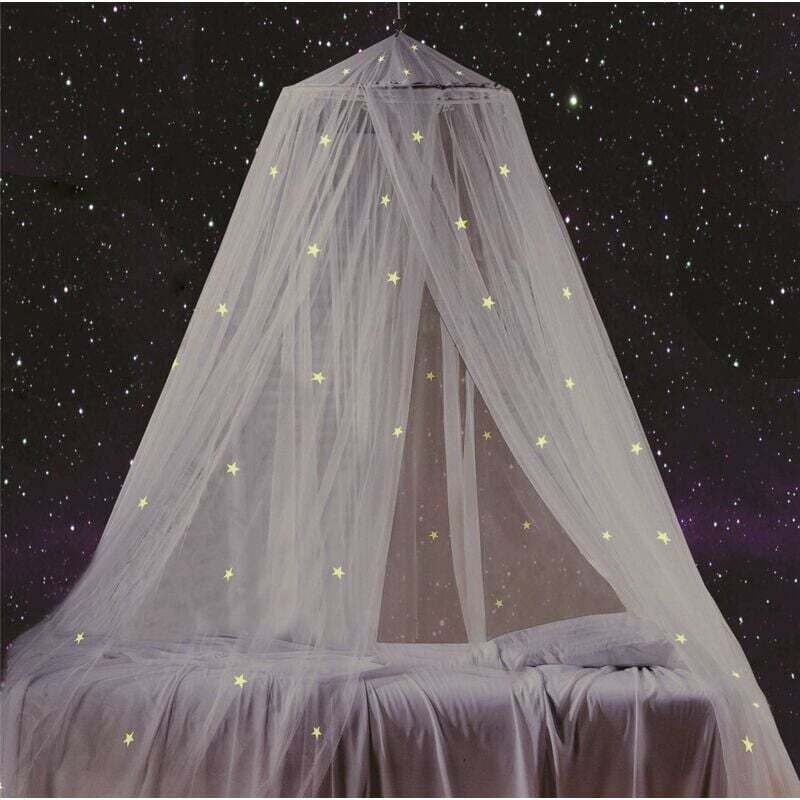 Auvent de lit avec étoiles fluorescentes phosphorescentes, Cadeau pour bébé, Enfants, garçons, Filles, Fille. Ciel de lit pour bébé, lit d'enfant,