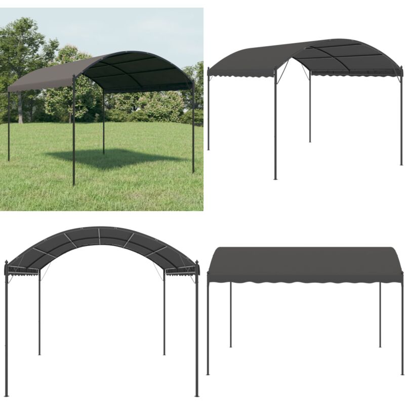 Auvent de parasol 3 x 4 m Anthracite - Chapiteau - Auvent - Abri Solaire - Jardin - Terrasse - Home & Living