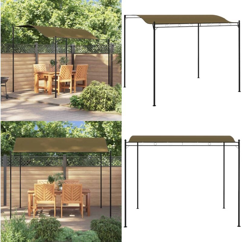Auvent de parasol 3x2,4 m Taupe 180 g/m² - Abri Extérieur - Auvent Terrasse - Abri Jardin - Chapiteau Pliable - Parasol Géant - Home & Living