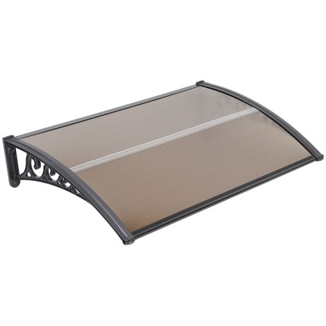 Auvent De Porte En Polycarbonate 100x300 Cm - Blanc - Imperméable, Coupe-vent - Pour Patio, Porche, Terrasse - Montage Facile Avec Vis Incluses