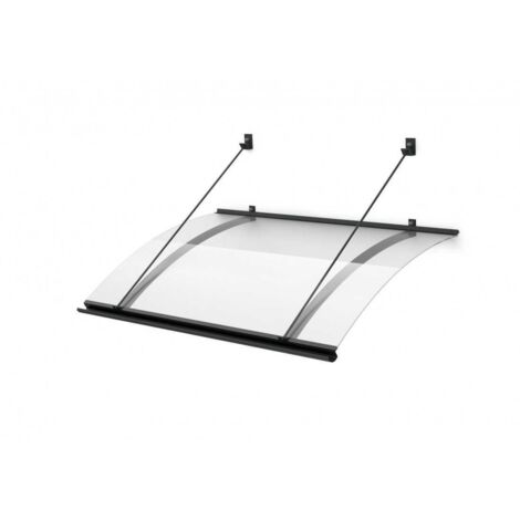 Auvent De Porte Chamblas Aluminium Acrylique Gris Anthracite 120 Cm