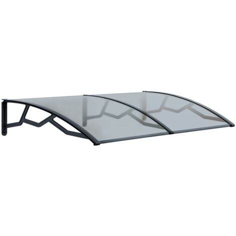 Auvent de Porte d'Entrée et fenêtre 100 x 145 cm - Polycarbonate Anti UV Marquise d'entrée Bras Polypropylène Art Plast