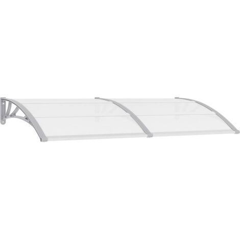 Auvent de porte Gris 200x100 cm Polycarbonate
