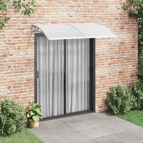 Vidaxl – Auvent de porte 200x100 cm en polycarbonate – Résistant aux intempéries – Supports en ABS et bandes d'aluminium – Installation rapide