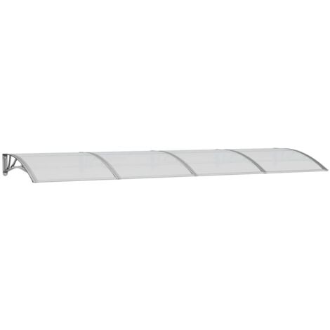 Auvent de porte gris 350 x 100 cm en polycarbonate